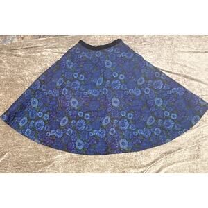 VTG Rosecrest New York Quilted Floral Skirt Velvet Waistband 1960s 70s
